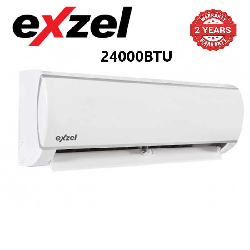 Exzel 24000BTU Inverter Type Air Conditioner With pipe and Cable: EAC242, 50% energy saving, Turbo Function, Gold coated fins for cooling and durability, 2 Year Warranty