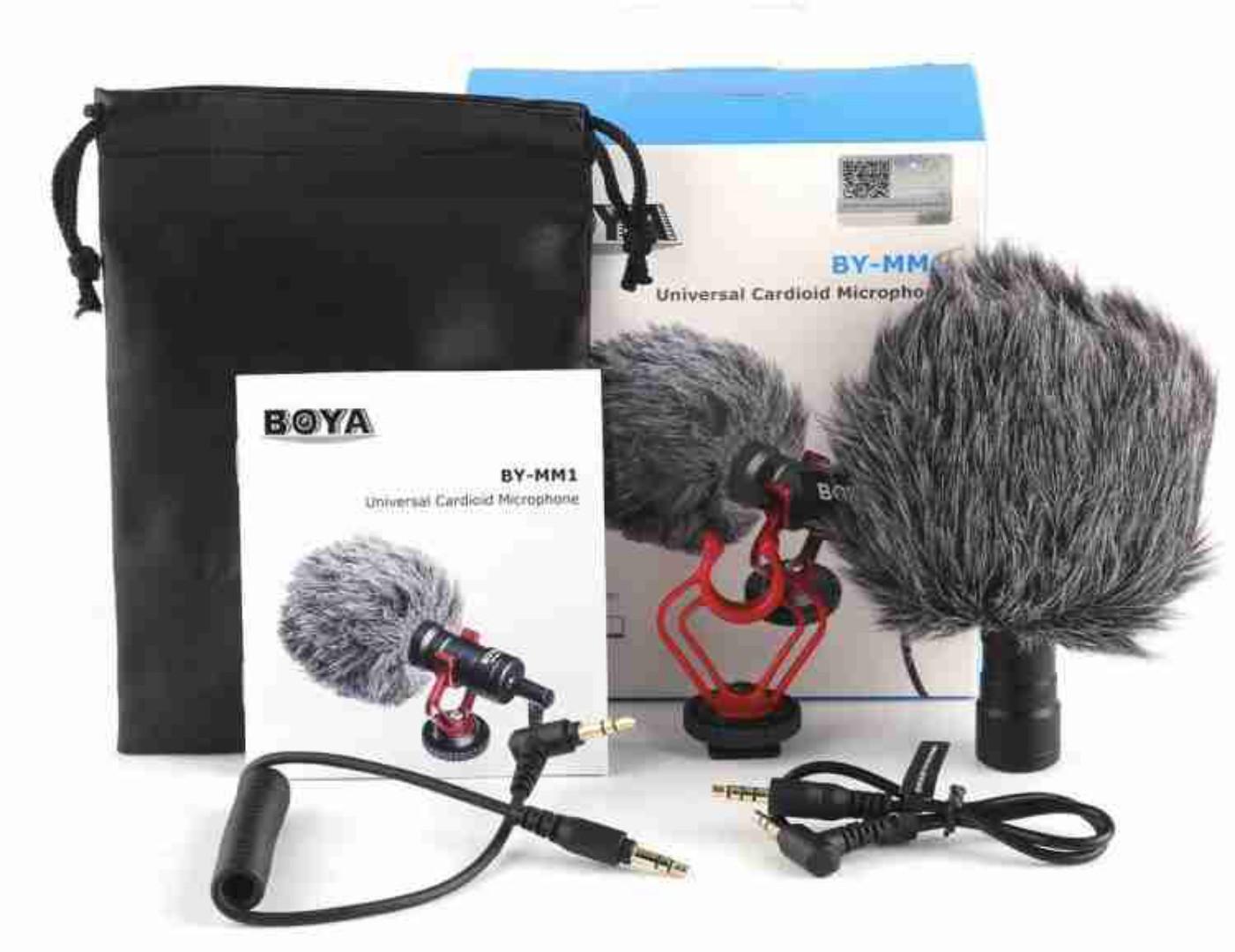 Boya BY-MM1 Camera Microphone with Shock Mount / Windshield Universal Shotgun Microphone for Cameras & Camcorders,iPhone, Android Smartphones BOOM MIC
