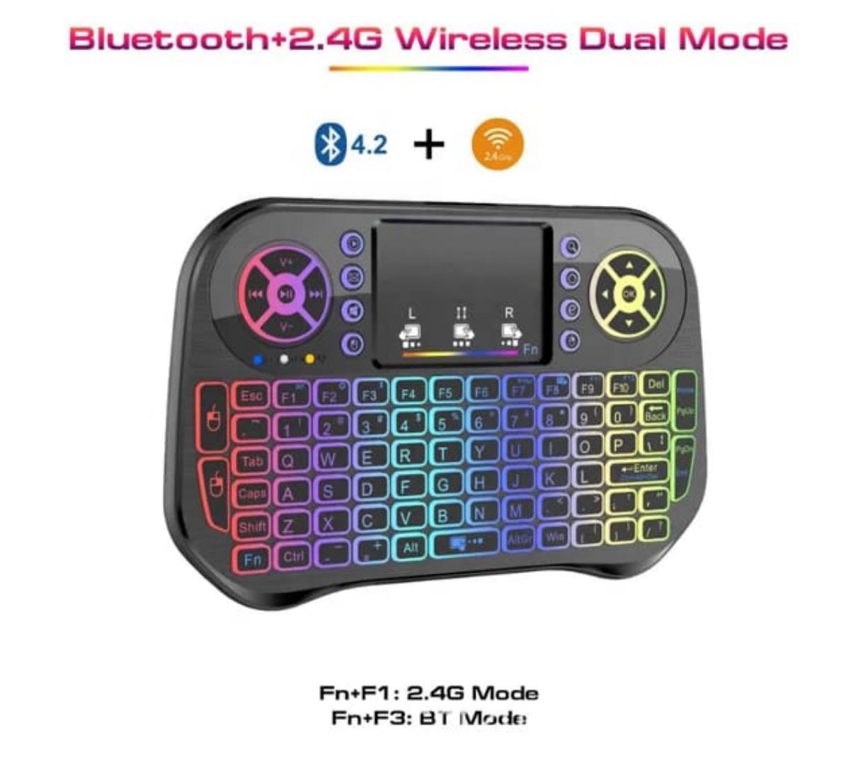 Wireless Mini Keyboard With Mouse Touchpad & Back-light For Android Box,Smart TV,Laptop