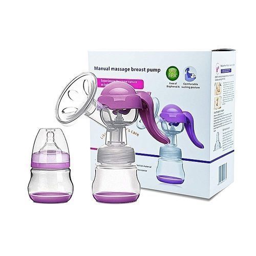 Manual Breast Pump – Portable, Silent & Easy-to-Use Hand Pump for Nursing Moms – BPA-Free Silicone Suction with Ergonomic Handle for Comfortable Milk Expression
