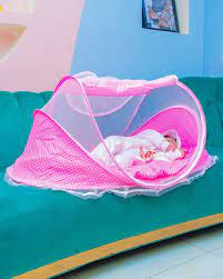Portable & Foldable Baby Bassinet – Soft Baby Nest Bed for Newborns, Travel-Friendly Lounger with Side Cushions – Blue, Pink & Unisex Colors Available