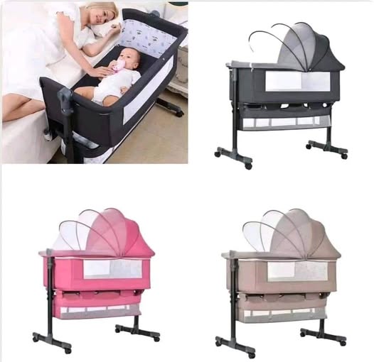Adjustable Height Baby Co-Sleeper Bed & Bassinet – Safe Bedside Sleeping for Newborns | Breathable Mesh & Portable Design for Nighttime Convenience