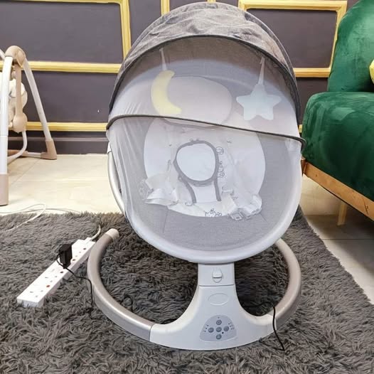Electric Baby Swing & Rocker with Remote | 5-Speed Motion, Intelligent Timer, 5-Point Harness, Foldable & Disassemblable | Holds Up to 13kg