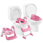 3-in-1 Potty Training Seat with Step Ladder | Adjustable Kids Toilet Trainer for Boys & Girls | Non-Slip, Foldable & Comfortable Design