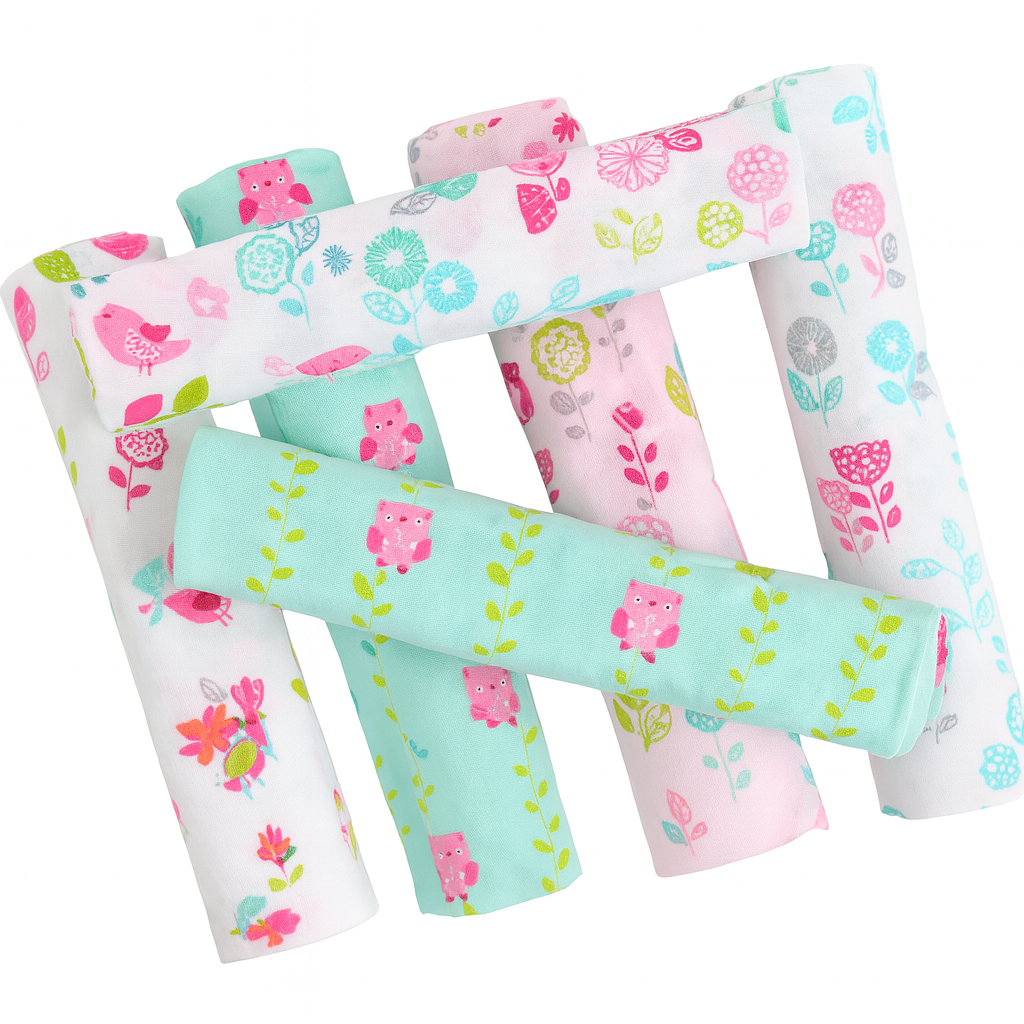 Cotton Flannel Receiving Blankets for Newborns – Soft, Warm, and Breathable Swaddles for Everyday Baby Care-The highly priced are 6 Pcs Pack while lower priced are 4Pcs Pack