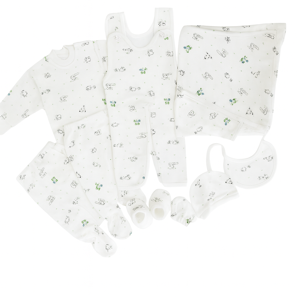 11-Piece Newborn Receiving Set – Soft Cotton Baby Clothes & Essentials for Daily Wear, Hospital, and Gifting