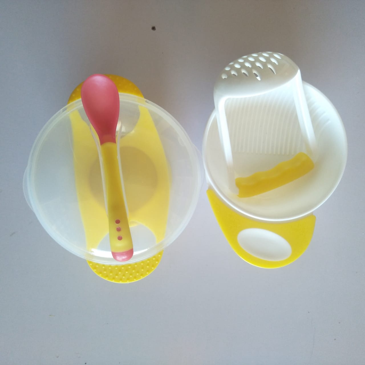 3-in-1 Baby Feeding Set – Silicone Bowl, Heat-Sensing Spoon & Food Masher