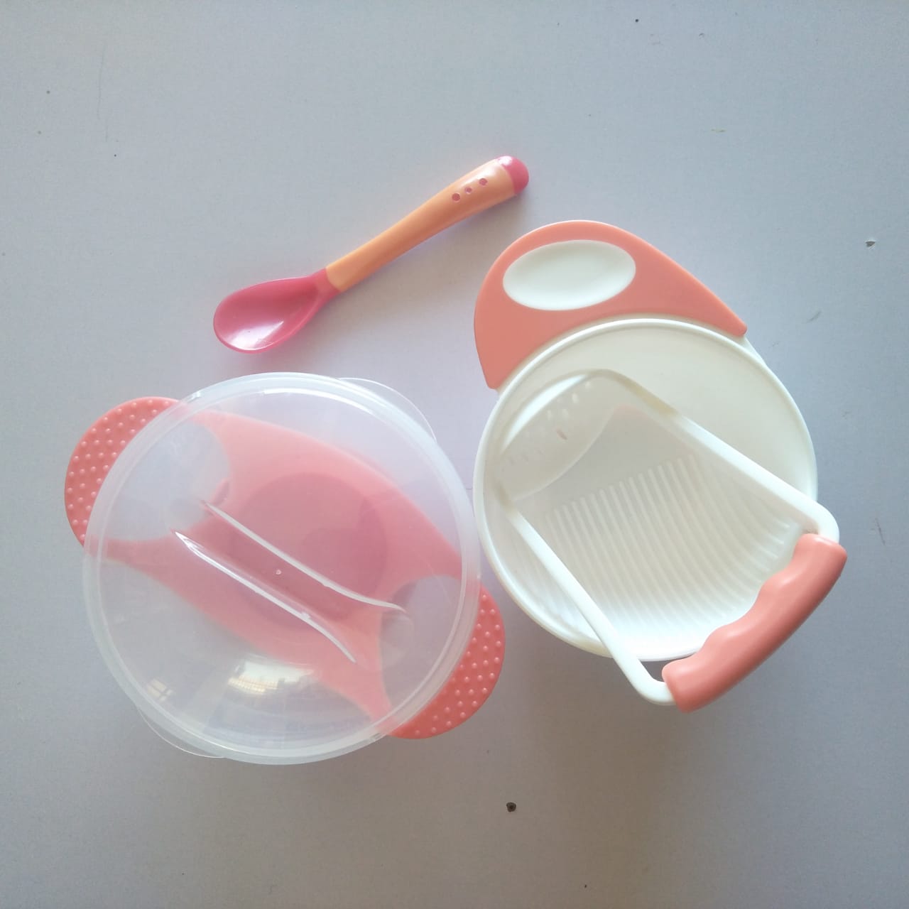 3-in-1 Baby Feeding Set – Silicone Bowl, Heat-Sensing Spoon & Food Masher