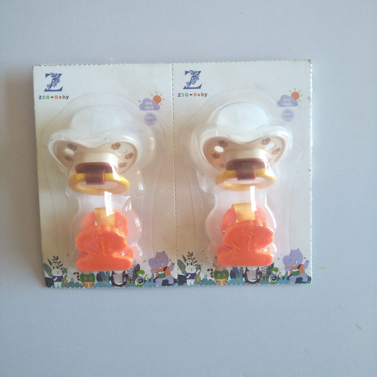 2-Pair Soft Silicone Soother with Clip – Calm & Comfort Pacifier for Newborns and Infants