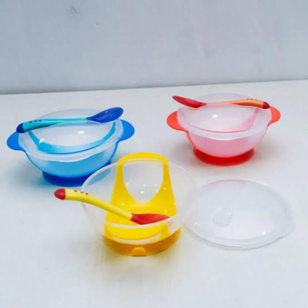 Baby Feeding Set – Heat-Sensing Spoon & Silicone Bowl