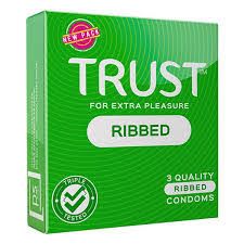 Trust Ribbed Condoms - 24 Pack x 3 condoms.