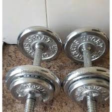 CHROME DUMBELL SET;Silver,10kg,15KG,20 KG,AND 30 KG