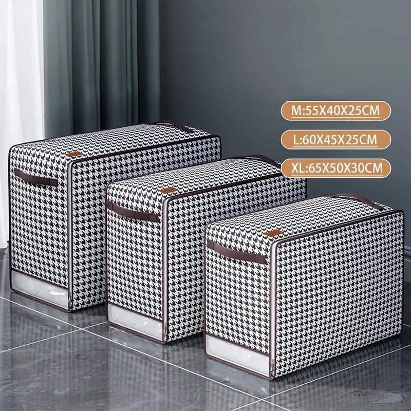 DUVET ORGANIZER. Quilt Duvet/Closet Organizer checked. Ideal for quilts, duvets, and bulky clothes. Ensures secure and easy access. Space-saving when not in use.