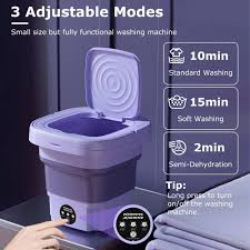 UPGRADED Mini Washing Machine, Foldable Washer Spin Dryer with Drain Basket, Portable for Travel Wash 8L