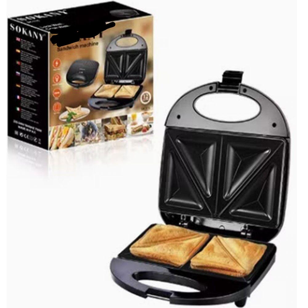 Sandwich Maker 2-Slice Non-Stick 750W Toaster for Bread – Perfect for Quick and Easy Snacks