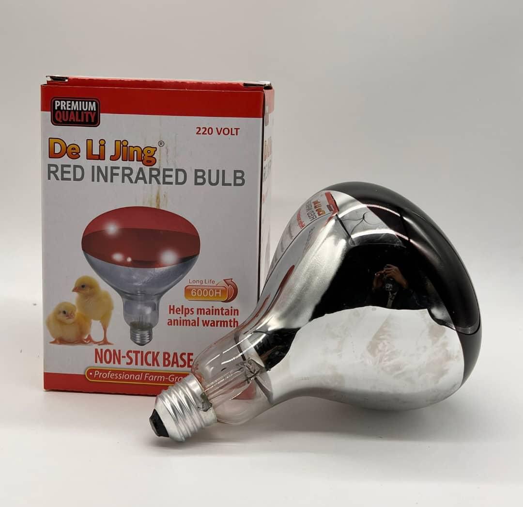 Red Infrared chicken bulb, Heat Lamp for Chickens Coop Brooder and Reptile Heat Bulb 220 Volts Infrared Red Light