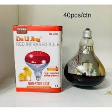 Red Infrared chicken bulb, Heat Lamp for Chickens Coop Brooder and Reptile Heat Bulb 220 Volts Infrared Red Light