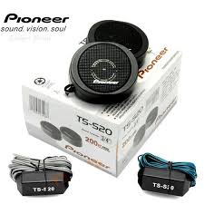 Pioneer TS-S20 200W High Power Car Tweeter Speaker System – 3/4'' Dome, Super Clear Sound, 20mm Mini Metal Dome Tweeters, Black, Universal Fit for Car Audio Upgrade, Crisp Treble, Durable Design