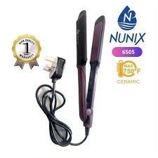 Nunix Hair Straightener Ceramic Flat Iron Styler Professional – Advanced Ceramic Technology for Smooth, Shiny, Frizz-Free Hair, Fast Heating, Adjustable Temperature, Salon-Quality Styling at Hom
