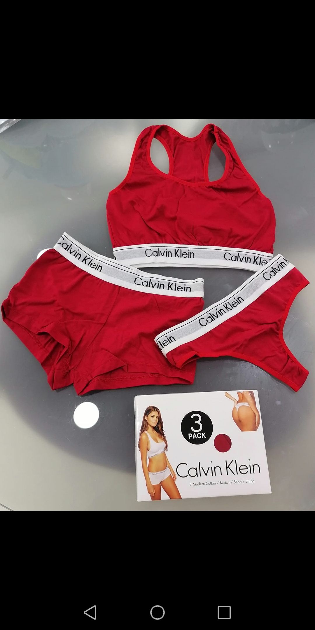Calvin Klein 3-Piece Women's Underwear Set; Seamless Thong, Hotpant and Sportsbra - Sexy and Comfortable Ladies Briefs Lingerie