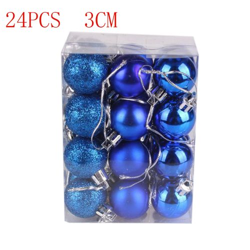 24Pcs 3cm Plastic Christmas Tree Balls Baubles Home