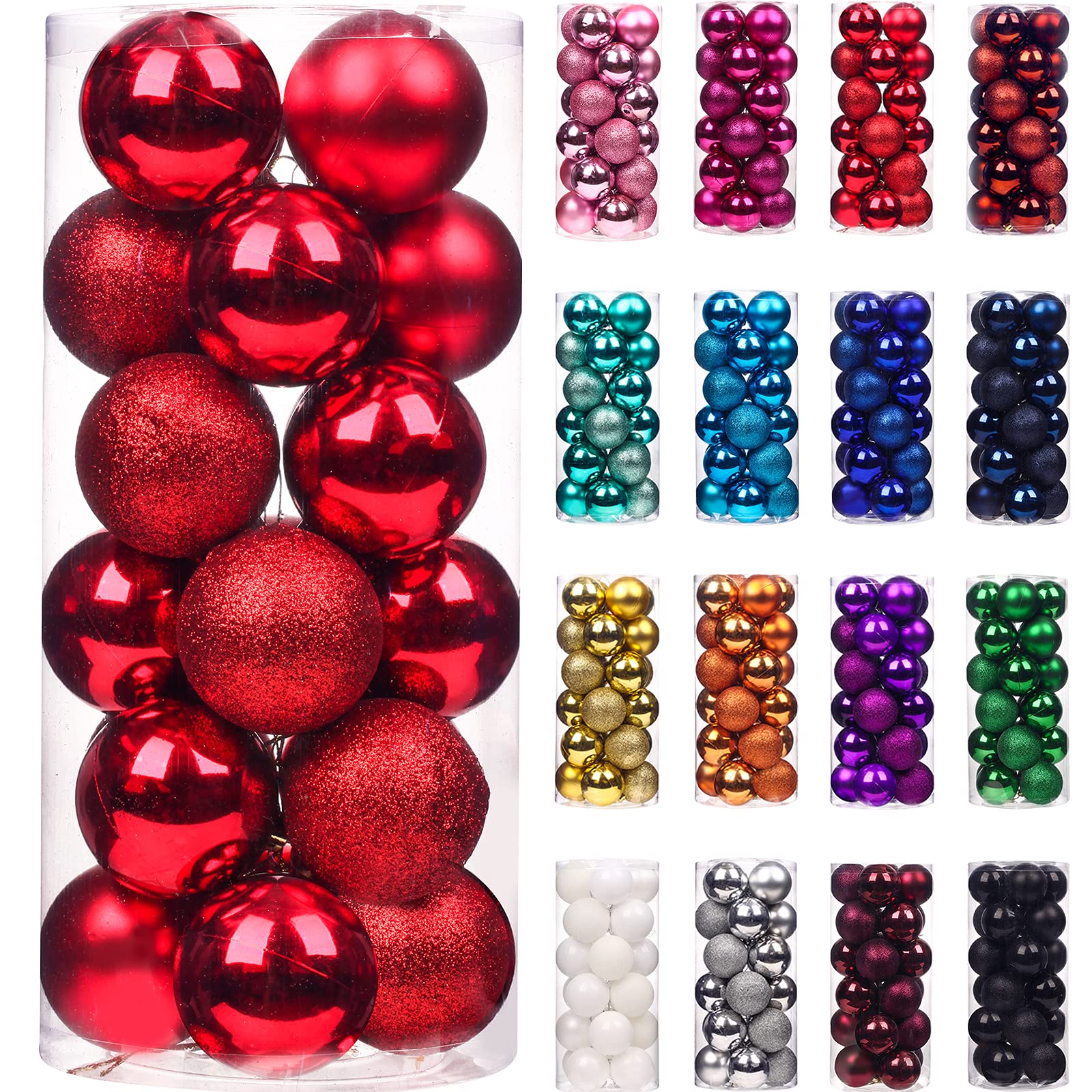 24Pcs 3cm Plastic Christmas Tree Balls Baubles Home