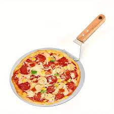 Pizza or cake Peel with Wooden Handle, Stainless Pizza Spatula, Pizza Pie Cake Server Tray
