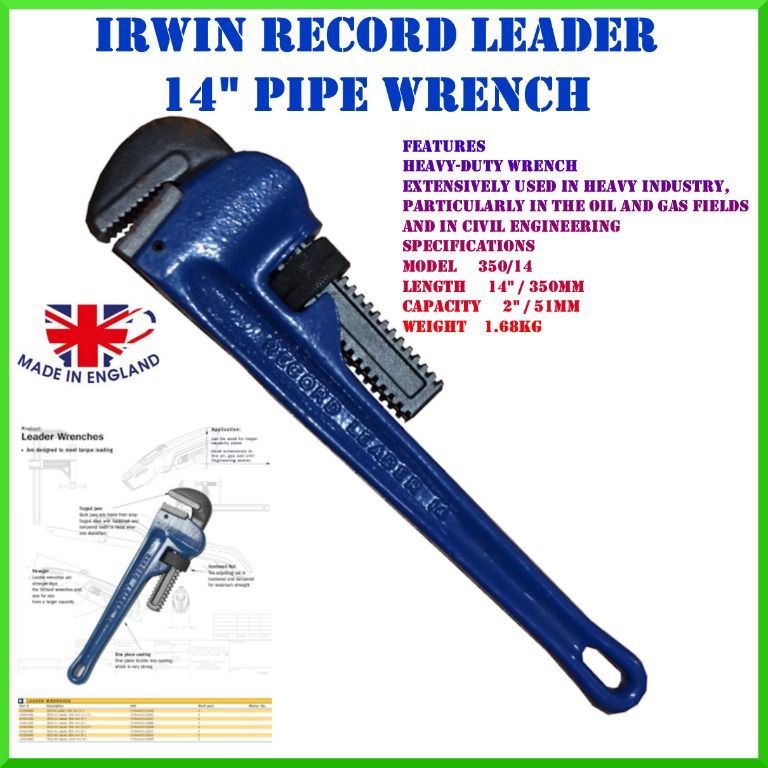Heavy Duty Adjustable Pipe Wrench Spanner Pipe Wrench with Induction Hardened Teeth and Dip Painted Handle 300mm Ideal for Construction Heavy-Duty Applications for Industrial & Professional Use