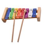 Wood Pine Xylophone 8-Note C Key Percussion Toddler Kid Glockenspiel With 2Child Safe Mallets 8Notes Diatonic,Colorful Metal Bars With Educational Development Musical,Xylophone for Tddlers