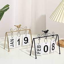 Desktop Date Calendar Home Office Desk Hanging Date Decor Metal Calendar for Daily Office Home Decor Monthly Weekly Year Planner Kitchen Desk Decor