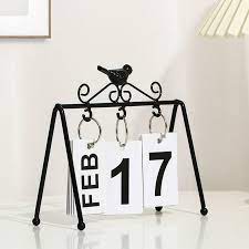 Desktop Date Calendar Home Office Desk Hanging Date Decor Metal Calendar for Daily Office Home Decor Monthly Weekly Year Planner Kitchen Desk Decor