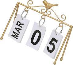 Desktop Date Calendar Home Office Desk Hanging Date Decor Metal Calendar for Daily Office Home Decor Monthly Weekly Year Planner Kitchen Desk Decor