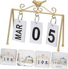 Desktop Date Calendar Home Office Desk Hanging Date Decor Metal Calendar for Daily Office Home Decor Monthly Weekly Year Planner Kitchen Desk Decor