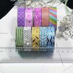 10 Rolls Mixed Glitter Washi Tape Stationery  Crafts Washi Tape Set of 10Rolls Multi-Purpose Masking Tape Great for DIY Decor- Multicolour