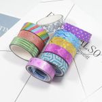10 Rolls Mixed Glitter Washi Tape Stationery  Crafts Washi Tape Set of 10Rolls Multi-Purpose Masking Tape Great for DIY Decor- Multicolour