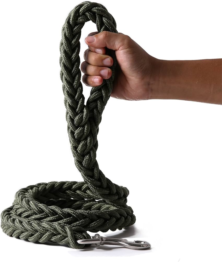 Two Tone Nylon Dog Collar Leash Heavy Duty Dog Chain Set Funnyway Dog Leashes Braid Thick Dog Lead Rope Heavy Duty Strong