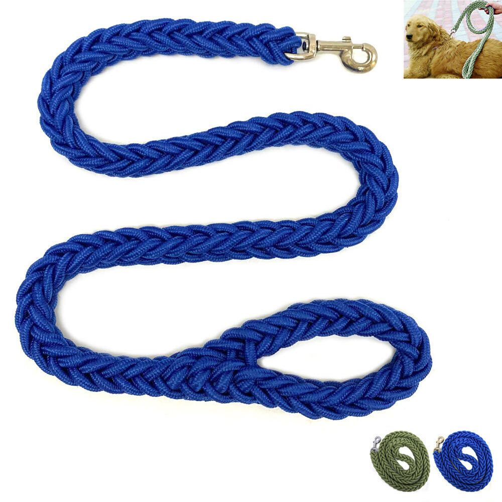 Two Tone Nylon Dog Collar Leash Heavy Duty Dog Chain Set Funnyway Dog Leashes Braid Thick Dog Lead Rope Heavy Duty Strong