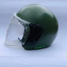 Boda Motorcycle Head Helmet - Matte Green or Black