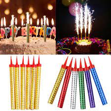 Birthday Sparkling Candles - 6pcs Sparkle Cake Candle Candle 6 pieces Birthday Party Sparkling candles