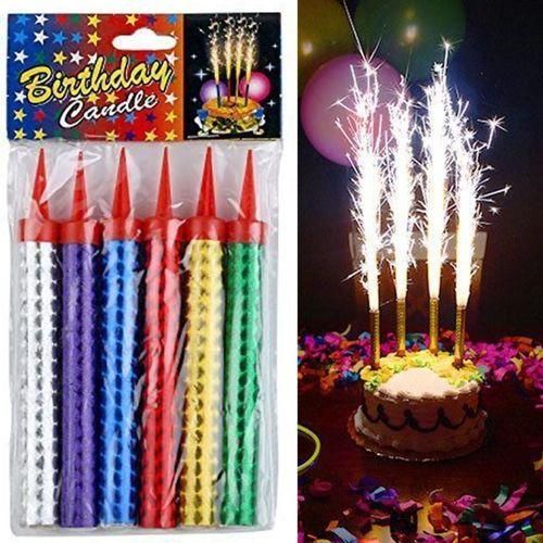 Birthday Sparkling Candles - 6pcs Sparkle Cake Candle Candle 6 pieces Birthday Party Sparkling candles