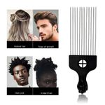 4 pieces Metal Afro Comb Afro Pick Tool - Wide Toothed Comb Black Metal Pick Comb Hair Combs Hair Comb For Hairdressing Styling Tool 4 Style