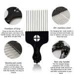 4 pieces Metal Afro Comb Afro Pick Tool - Wide Toothed Comb Black Metal Pick Comb Hair Combs Hair Comb For Hairdressing Styling Tool 4 Style