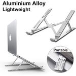 Laptop Stand, Laptop Holder Riser Computer Stand, Adjustable Aluminum Fold-able Portable Notebook Stand Aluminum Alloy Laptop Stand With Adjustable Height And Fold-able Computer Stand