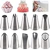 Icing Nozzles Large Piping Nozzle Stainless Steel Piping Tips Cake Piping Nozzle Set for Baking DIY Cookie Cream Cupcake Decorating Cake decorating option stainless steel nozzles icing set