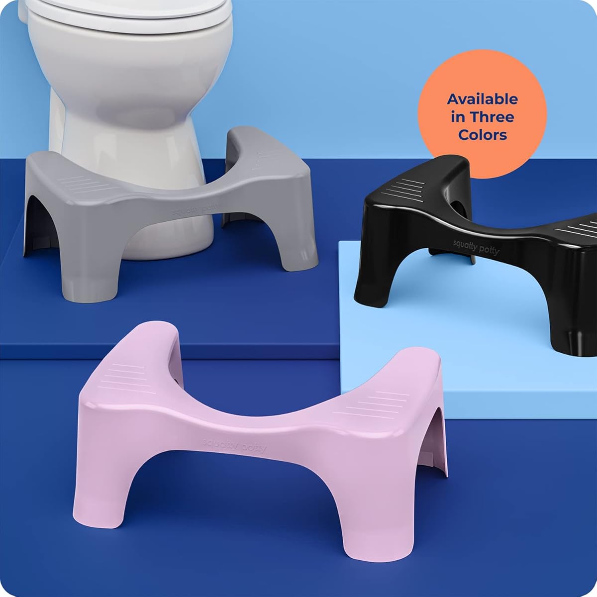 Bathroom Toilet Stool Squatting Toilet Stool Constipation Stool Squatty Potty The Original Bathroom Toilet Stool, Curve Lightweight with Sleek and Modern Design, Black, 7"