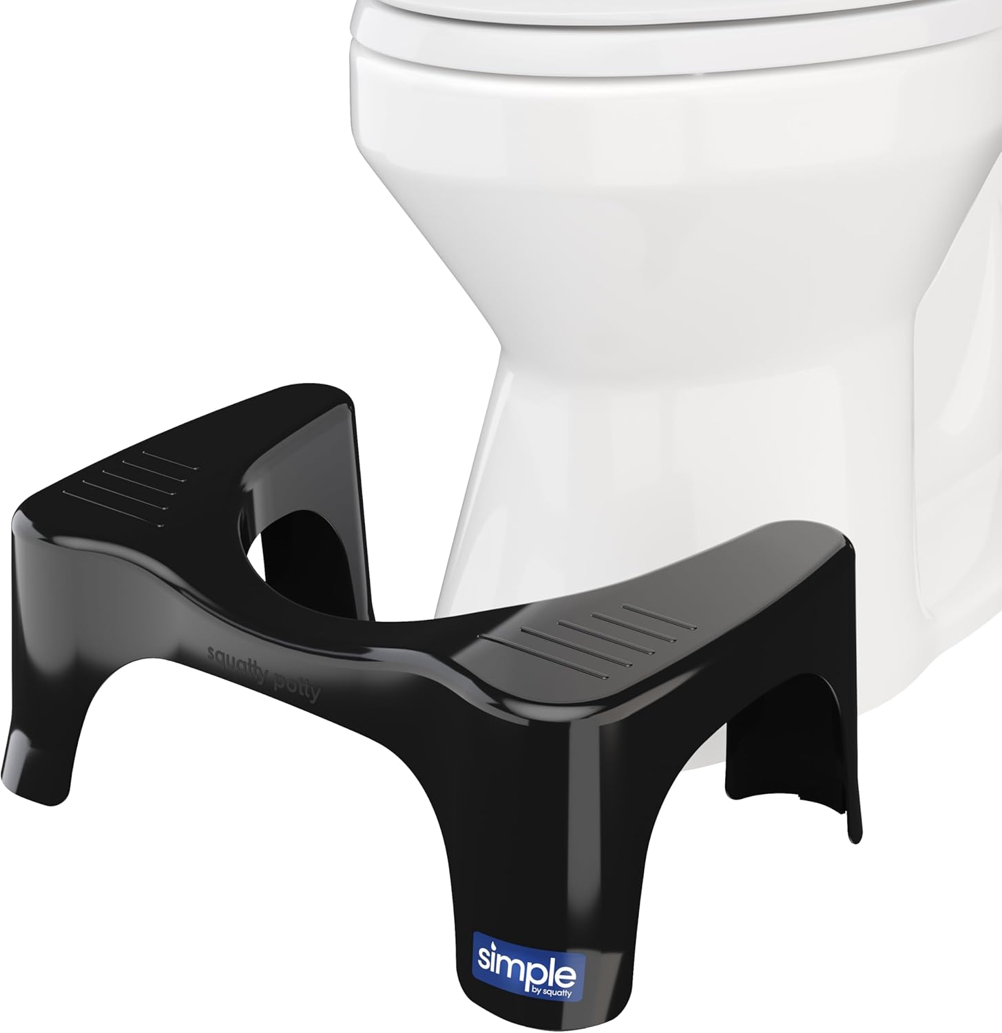 Bathroom Toilet Stool Squatting Toilet Stool Constipation Stool Squatty Potty The Original Bathroom Toilet Stool, Curve Lightweight with Sleek and Modern Design, Black, 7"