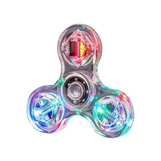 Transparent LED Light Fidget Spinner Hand Top Spinner EDC Spiner Finger Stress Relief Toys Kids Adult Toy (1PCS）Fingertip LED Spinning Top Stress Relief Toy For Children