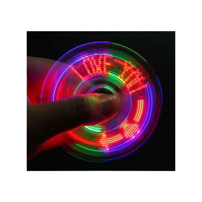 Transparent LED Light Fidget Spinner Hand Top Spinner EDC Spiner Finger Stress Relief Toys Kids Adult Toy (1PCS）Fingertip LED Spinning Top Stress Relief Toy For Children