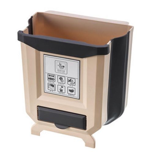New kitchen trash can hanging household foldable wall hanging cabinet door kitchen debris dry and wet classified storage basket Foldable Collapsible