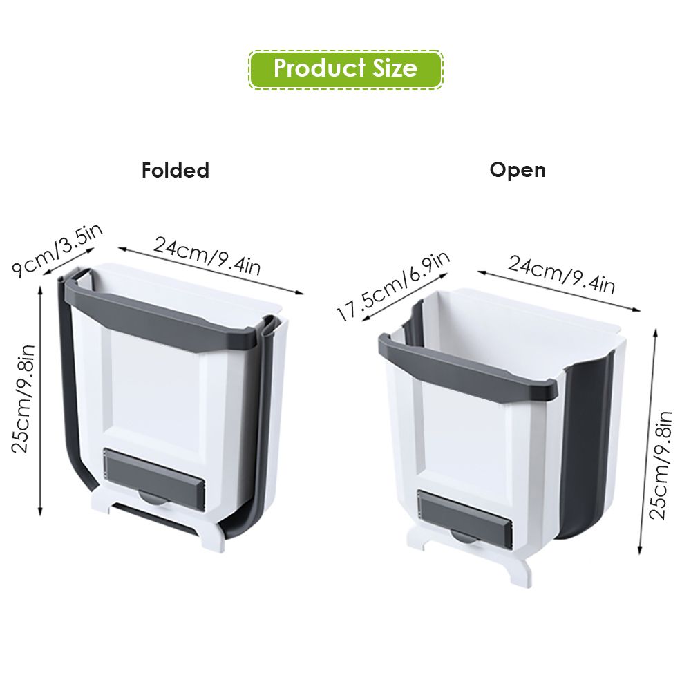 New kitchen trash can hanging household foldable wall hanging cabinet door kitchen debris dry and wet classified storage basket Foldable Collapsible